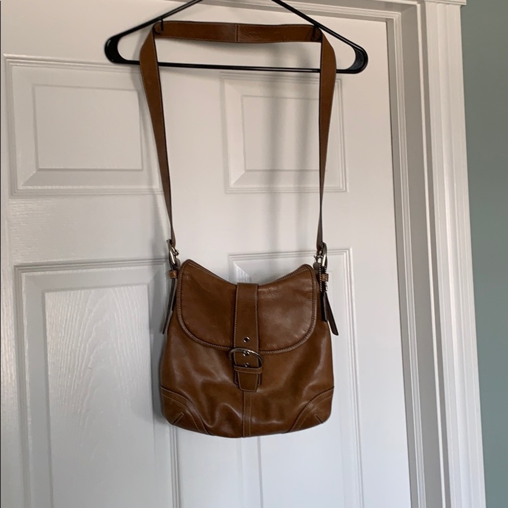Gently used leather coach purse